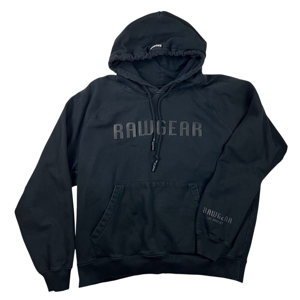 Rawgear Black Spell Out Pull-over Hoodie Sweatshirt Jacket Size XL Streetwear